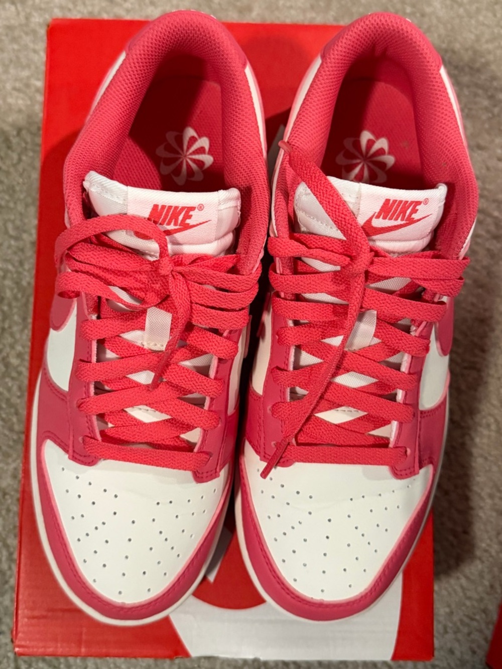 Nike Women’s Low-Top Dunks in Aster Pink and Sail. “Next Nature”